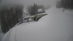 Modrá sjezdovka - dojezd k lanové dráze