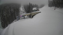 Modrá sjezdovka - dojezd k lanové dráze