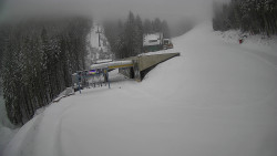 Modrá sjezdovka - dojezd k lanové dráze