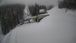 Modrá sjezdovka - dojezd k lanové dráze