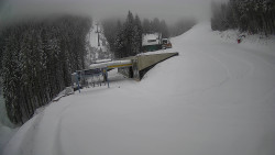 Modrá sjezdovka - dojezd k lanové dráze