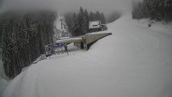 Modrá sjezdovka - dojezd k lanové dráze