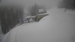 Modrá sjezdovka - dojezd k lanové dráze