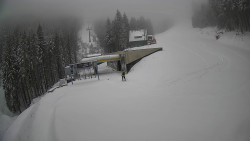 Modrá sjezdovka - dojezd k lanové dráze