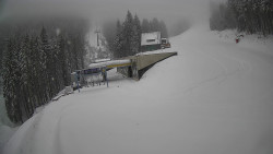 Modrá sjezdovka - dojezd k lanové dráze