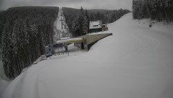 Modrá sjezdovka - dojezd k lanové dráze