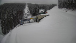 Modrá sjezdovka - dojezd k lanové dráze