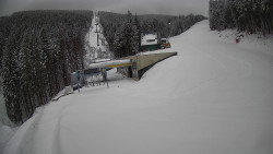 Modrá sjezdovka - dojezd k lanové dráze