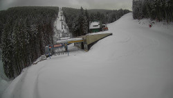 Modrá sjezdovka - dojezd k lanové dráze