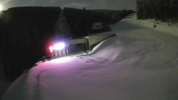 Modrá sjezdovka - dojezd k lanové dráze