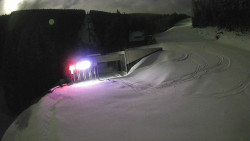 Modrá sjezdovka - dojezd k lanové dráze