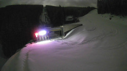 Modrá sjezdovka - dojezd k lanové dráze