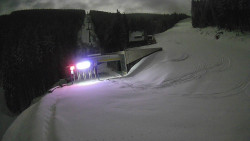 Modrá sjezdovka - dojezd k lanové dráze