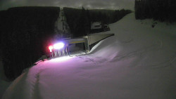 Modrá sjezdovka - dojezd k lanové dráze