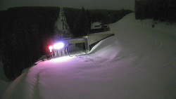 Modrá sjezdovka - dojezd k lanové dráze