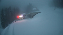 Modrá sjezdovka - dojezd k lanové dráze