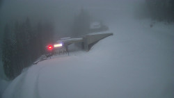 Modrá sjezdovka - dojezd k lanové dráze