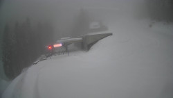 Modrá sjezdovka - dojezd k lanové dráze