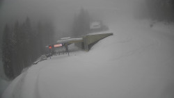 Modrá sjezdovka - dojezd k lanové dráze