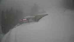 Modrá sjezdovka - dojezd k lanové dráze