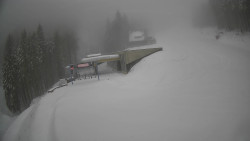 Modrá sjezdovka - dojezd k lanové dráze