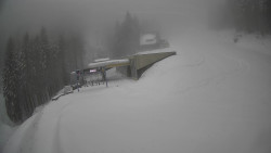 Modrá sjezdovka - dojezd k lanové dráze