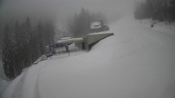 Modrá sjezdovka - dojezd k lanové dráze