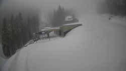 Modrá sjezdovka - dojezd k lanové dráze