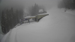 Modrá sjezdovka - dojezd k lanové dráze