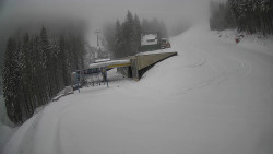 Modrá sjezdovka - dojezd k lanové dráze