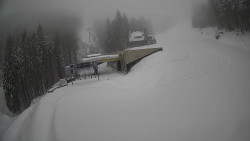 Modrá sjezdovka - dojezd k lanové dráze