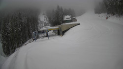 Modrá sjezdovka - dojezd k lanové dráze