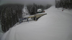 Modrá sjezdovka - dojezd k lanové dráze