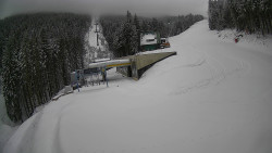 Modrá sjezdovka - dojezd k lanové dráze