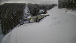 Modrá sjezdovka - dojezd k lanové dráze