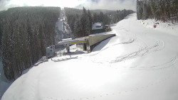 Modrá sjezdovka - dojezd k lanové dráze