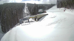 Modrá sjezdovka - dojezd k lanové dráze