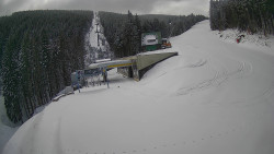 Modrá sjezdovka - dojezd k lanové dráze