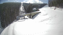 Modrá sjezdovka - dojezd k lanové dráze