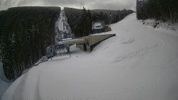 Modrá sjezdovka - dojezd k lanové dráze