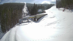 Modrá sjezdovka - dojezd k lanové dráze