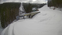 Modrá sjezdovka - dojezd k lanové dráze