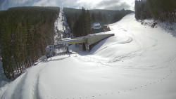 Modrá sjezdovka - dojezd k lanové dráze