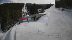 Modrá sjezdovka - dojezd k lanové dráze