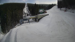 Modrá sjezdovka - dojezd k lanové dráze