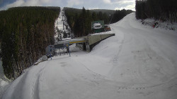 Modrá sjezdovka - dojezd k lanové dráze