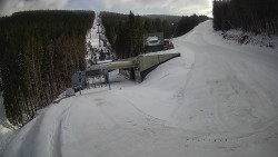 Modrá sjezdovka - dojezd k lanové dráze