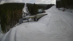 Modrá sjezdovka - dojezd k lanové dráze