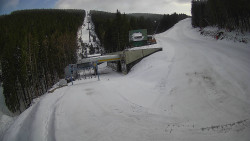 Modrá sjezdovka - dojezd k lanové dráze