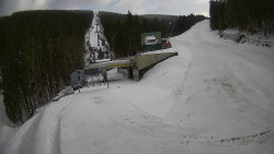 Modrá sjezdovka - dojezd k lanové dráze